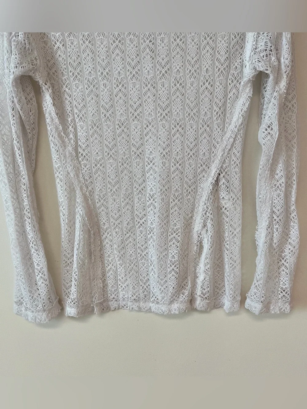 Free People On The Road Twisted Lace Top Size Small Women's Ivory